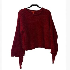 Red fringe sweater Chelsea and violet
